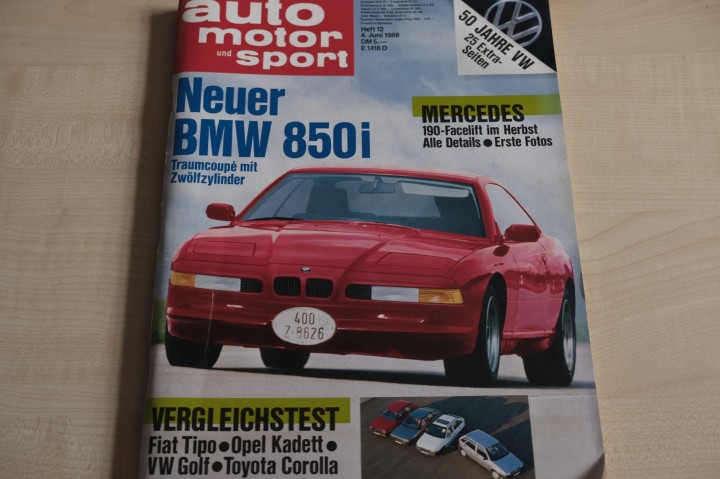 Deckblatt Auto Motor und Sport (12/1988)